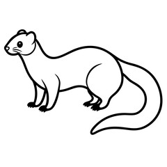 Modern Ferret Outline Art Design