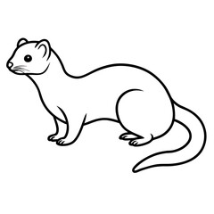 Modern Ferret Outline Art Design