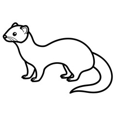 Modern Ferret Outline Art Design