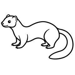 Modern Ferret Outline Art Design