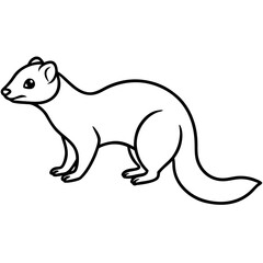 Modern Ferret Outline Art Design