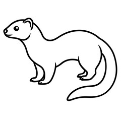 Modern Ferret Outline Art Design