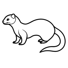 Modern Ferret Outline Art Design