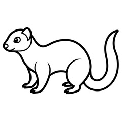 Modern Ferret Outline Art Design