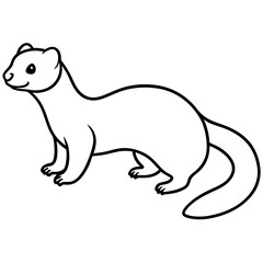 Modern Ferret Outline Art Design
