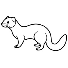 Modern Ferret Outline Art Design