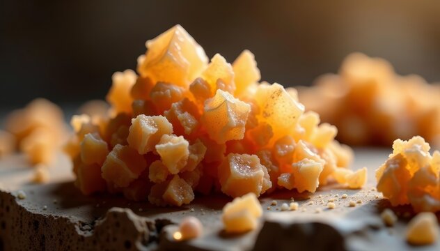 Macro shot of barite sulfate crystal in beautiful brown color, close-up, crystal, beautiful