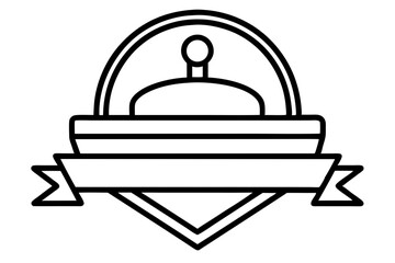 American Diner Sign Line Art Vector Illustration