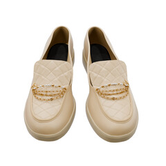 3D women's shoes in cream color