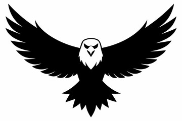 Bald Eagle With Outspread Wings Silhouette Vector Illustration
