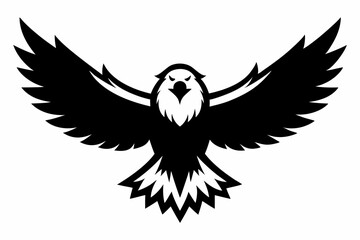 Bald Eagle With Outspread Wings Silhouette Vector Illustration