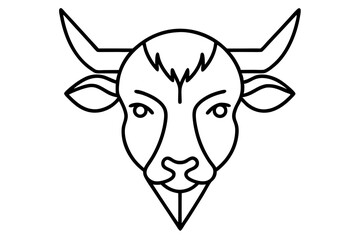 Buffalo Head With Arrows Line Art Vector Illustration