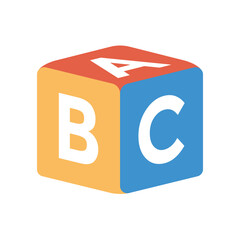 ABC Blocks Vector on White Background – Educational Toy Design for Kids and Learning Concept