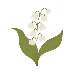 Minimalist Lily of the Valley Vector – Elegant Spring Botanical Floral Line Art Design