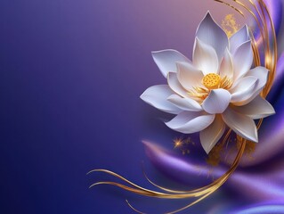 Elegant lotus design for background with traditional Thai style patterns