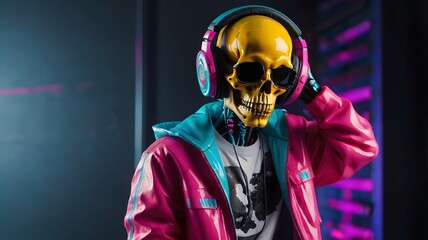 skeleton with a skull
