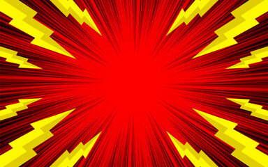 Fototapeta premium Comic background with thunder flash illustration