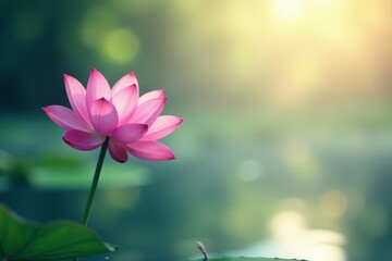 Minimalist art of lotus flower in tranquil setting, meditation, elegance, tranquility