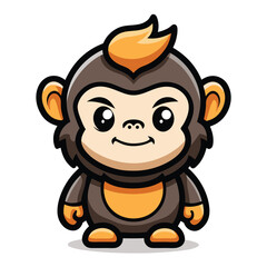 Fototapeta premium Cute cartoon monkey