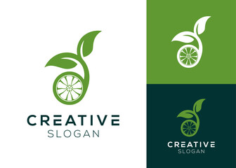 Car wheels with plants as shoots logo design for automotive and eco-friendly