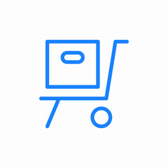 shopping cart box inside icon sign vector