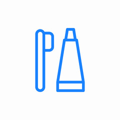 toothbrush toothpaste icon sign vector