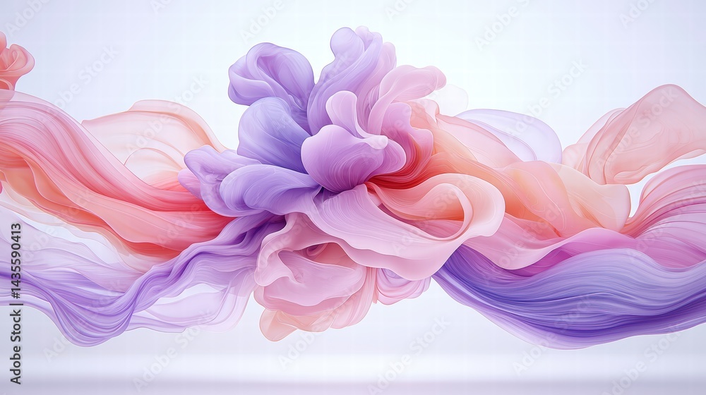 Poster dynamic display of colorful colored smoke swirling in the air creating dreamlike patterns