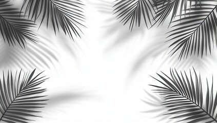 Obraz premium Palm Leaf Shadows on White Background (1)