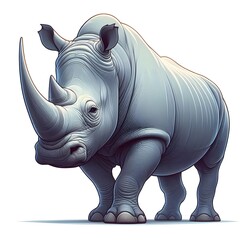Obraz premium illustration of a Rhino isolated on white background 