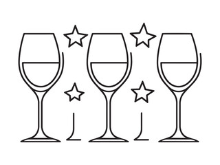Five-Star Restaurant Menu Line Art Icon Artwork