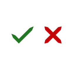 tick and cross sign. green checkmark and red Crossmark