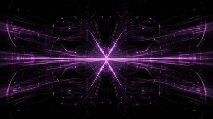 Fototapeta premium Intricate, symmetrical design of purple energy lines radiating from a central point.