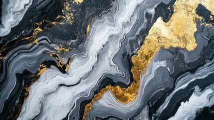 Obraz premium abstract black gold white marble texture