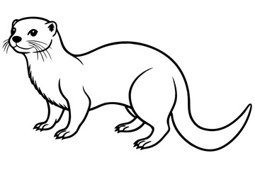 Otter vector illustration line art and white background