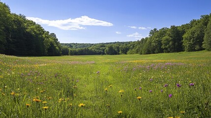 vibrant wildflower meadow landscape