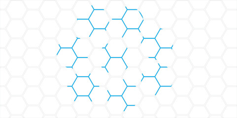 Naklejka premium Abstract blue hexagonal pattern with a seamless geometric design and metallic texture