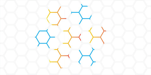 Futuristic blue hexagonal pattern with 3D geometric design