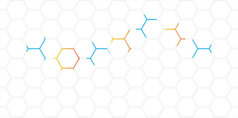 Abstract colourful backdrop with a seamless hexagonal pattern and metallic texture