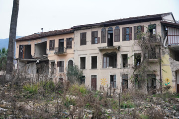 Damaged building in Antakya, Hatay after 6 February 2023 Earthquakes