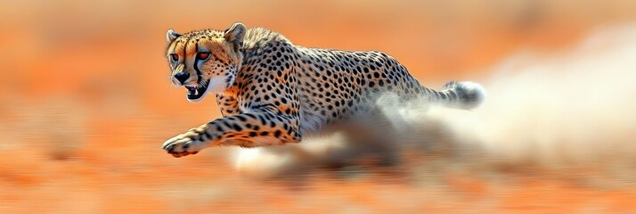 Obraz premium Cheetahs desert dash A burst of speed and grit