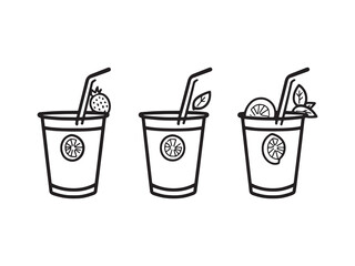 Fruit Punch Cup art icon creative juice illustration