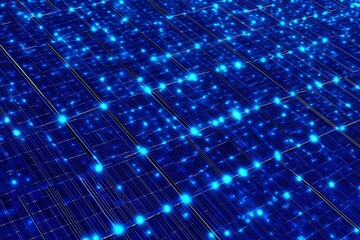 Abstract solar panel array, close-up view, generating electricity.  Possible use stock photo for renewable energy, technology