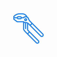 Fototapeta premium groove pliers icon sign vector