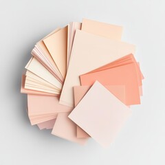 Circular arrangement of various shades of peach and beige papers.