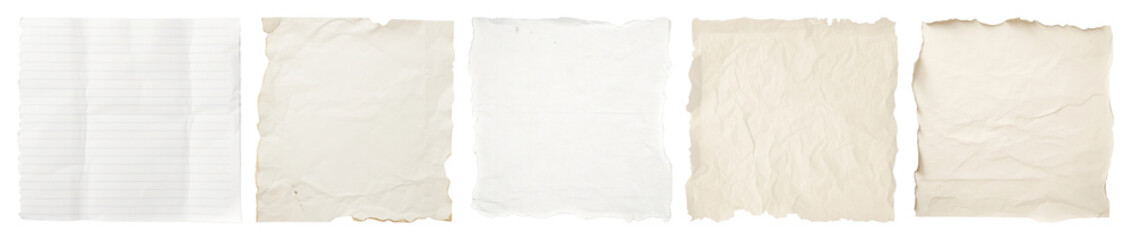 Obraz premium PNG Vintage textured paper collection, element set on transparent background