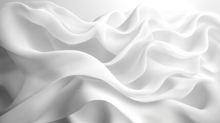 Obraz premium White flowing fabric folds