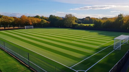 Obraz premium high-quality artificial grass football pitch