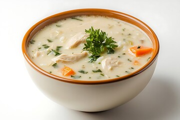 3D Bowl of Creamy Chicken and Rice Soup