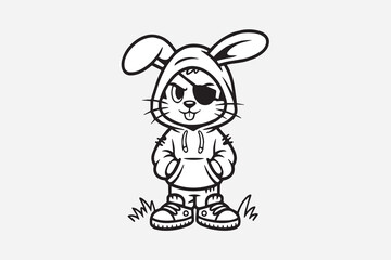 cool bunny illustration  vector