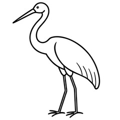 Modern Stork Outline Vector